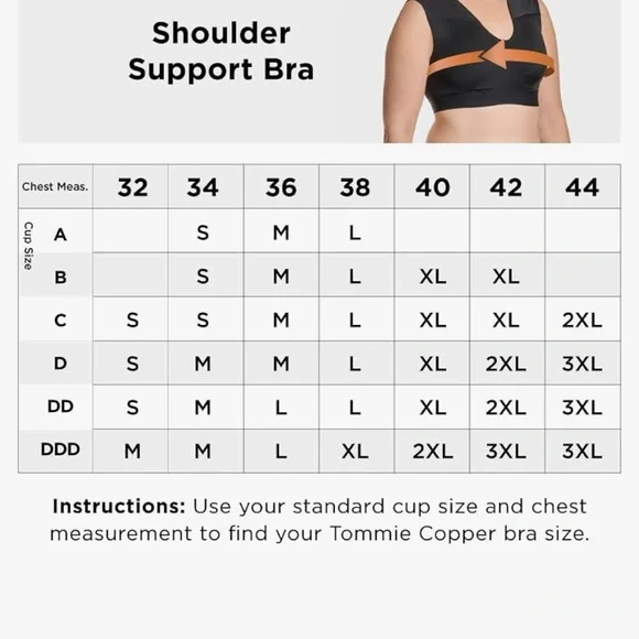 Tommie Copper Shoulder Support Bra Size Large White Back Support Compression - Picture 9 of 10